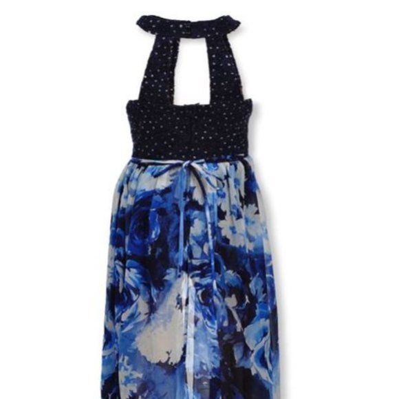 NWT SPEECHLESS Party Romper Dress Navy Blue Floral Sizes 8-16 - Picture 2 of 9